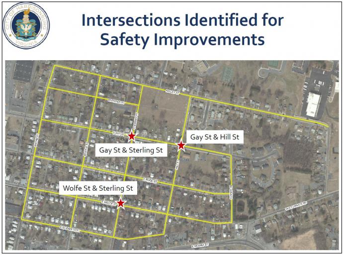 Intersections identified for safety improvements - click to link to pdf